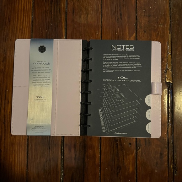 TUL® Discbound Notebook With Die-Cut Leather Cover, Junior Size - Picture 5 of 7